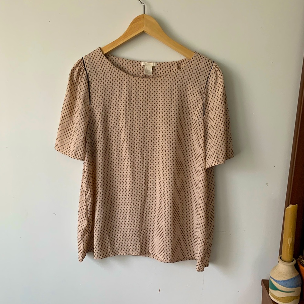 Silky H&M top with puff sleeve